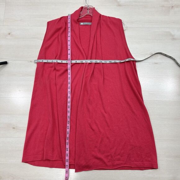 In Cashmere Open Front Cardigan Womens Large Pink Silk Cashmere Blend Sweater - Picture 8 of 10